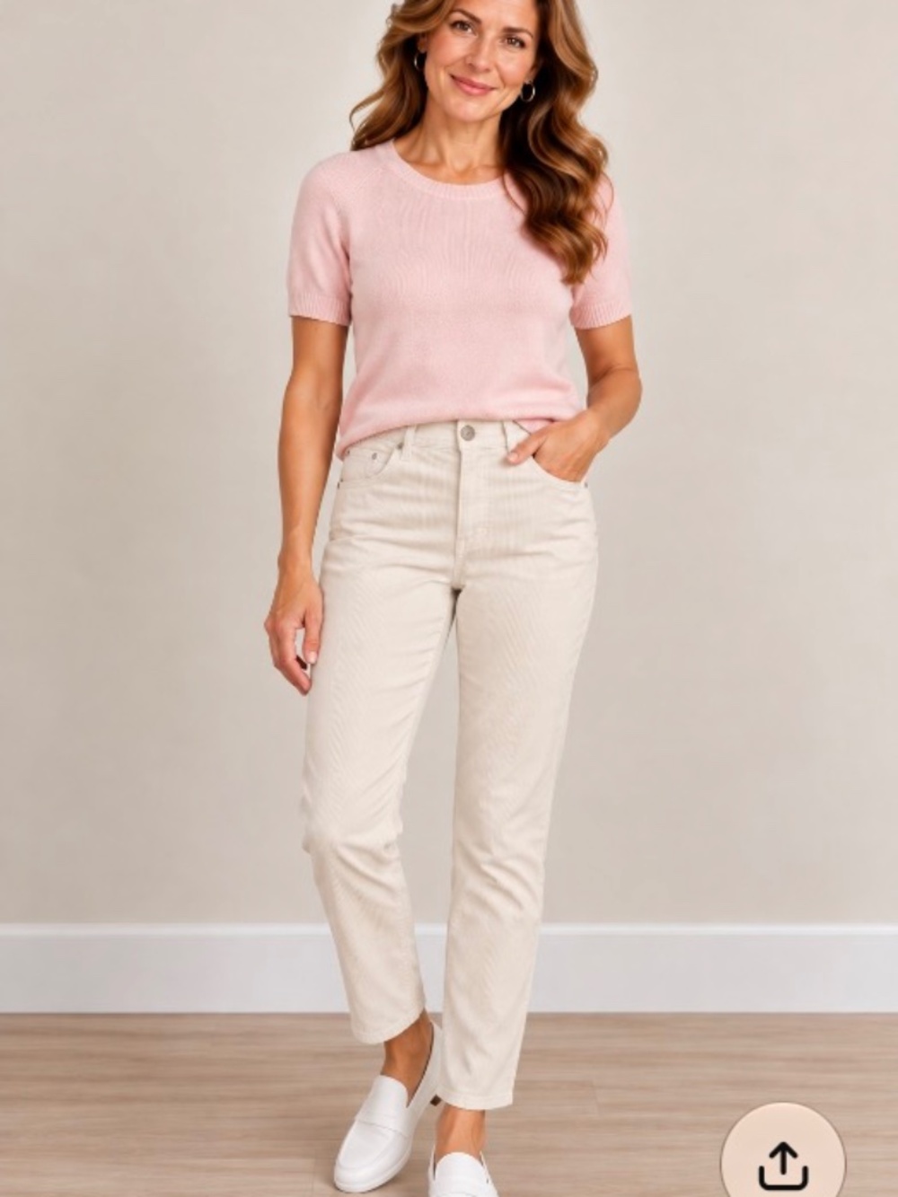 J.Jill Ivory Corduroy Slim Ankle Pants Size 10   – Worn Once